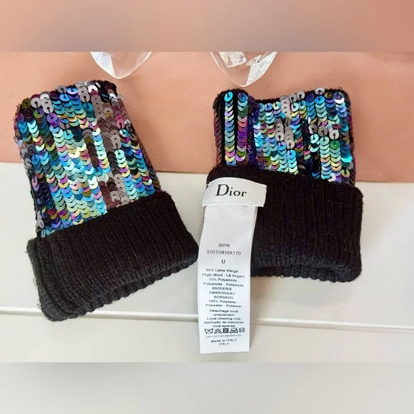 Dior Sequin Fingerless Gloves - Picture 3 of 4